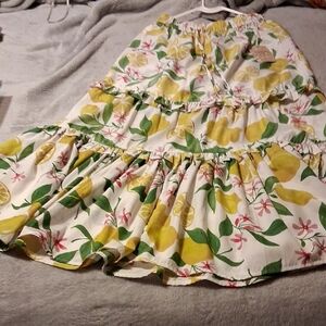 Floral Lemon Print Skirt